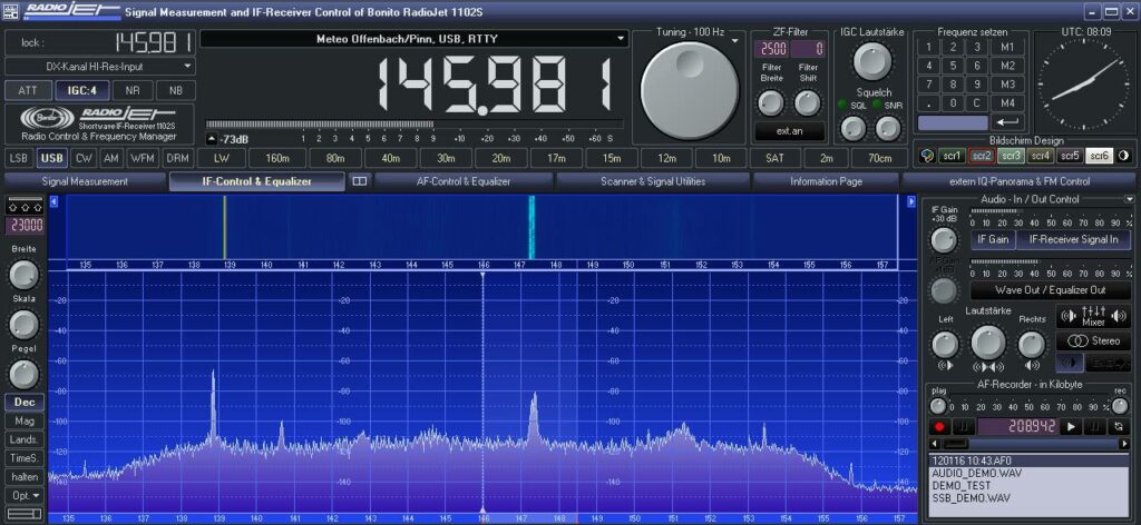 Spektrum mit RG58 Koaxialkabel